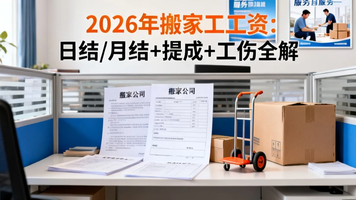 搬家工工资2026：日结/月结+提成+工伤