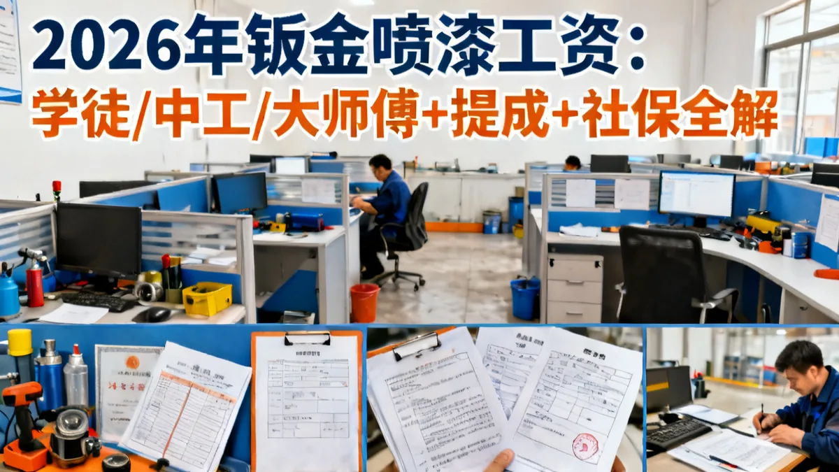 钣金喷漆工工资2026：分级+提成+工伤