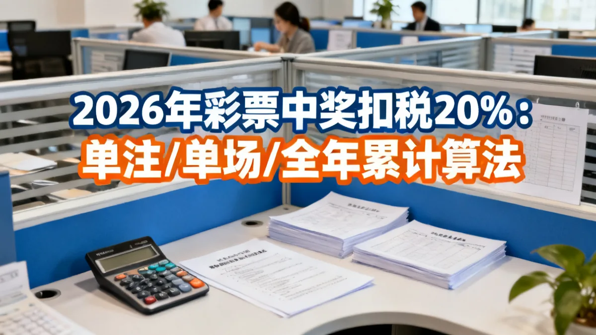 彩票中奖扣税2026：单注1万起征+全年累计