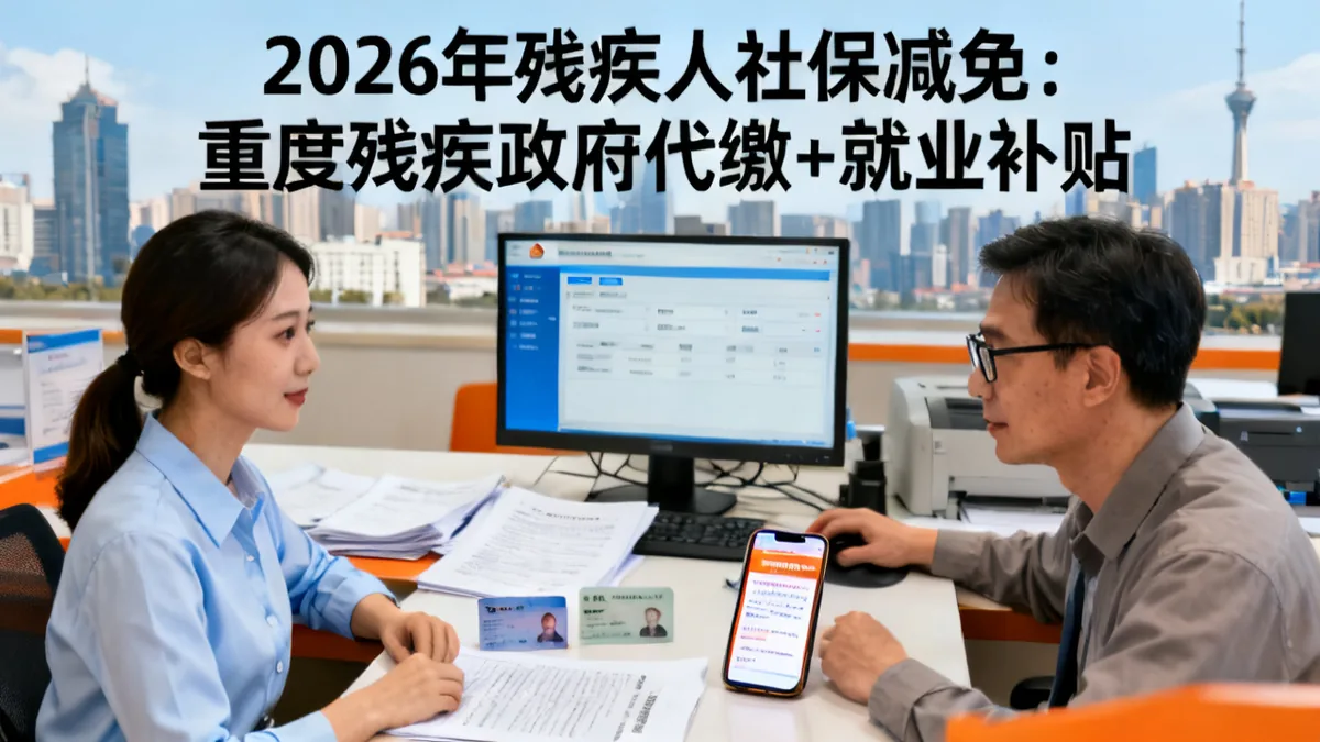 残疾人社保减免2026：政府代缴+就业补贴全指南