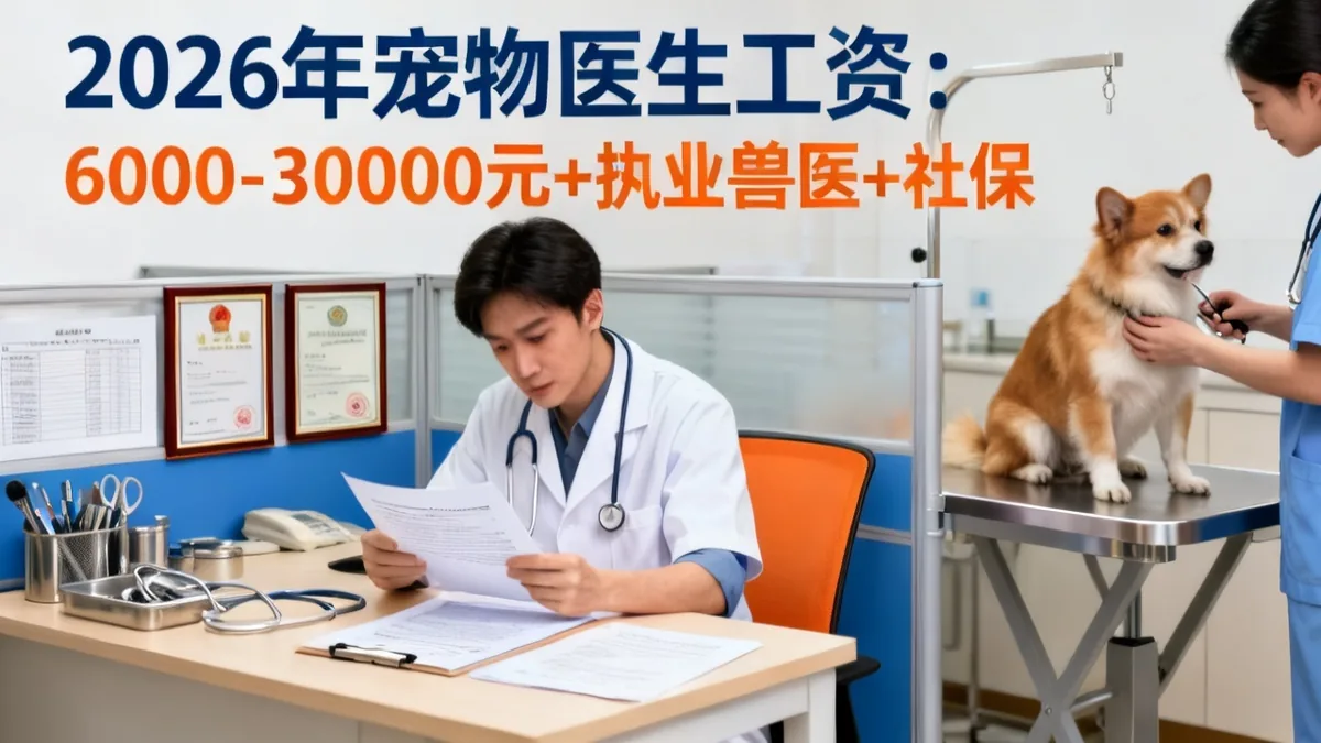 宠物医生工资2026：执业兽医+等级+社保
