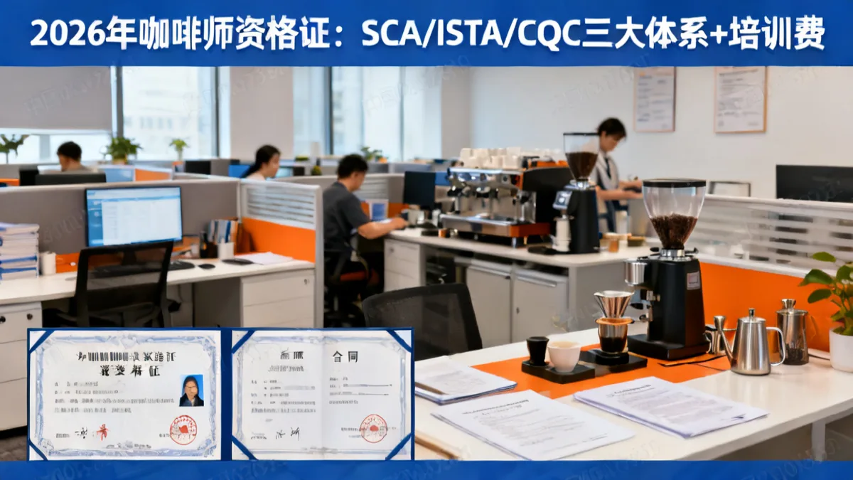 咖啡师资格证2026：SCA/ISTA/CQC+培训费