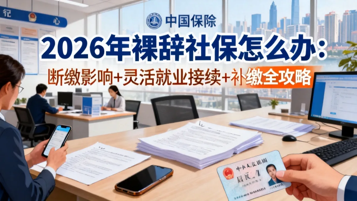 裸辞社保2026：断缴影响+灵活就业接续+补缴全攻略