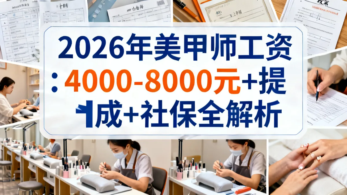 美甲师工资2026：等级+提成+社保
