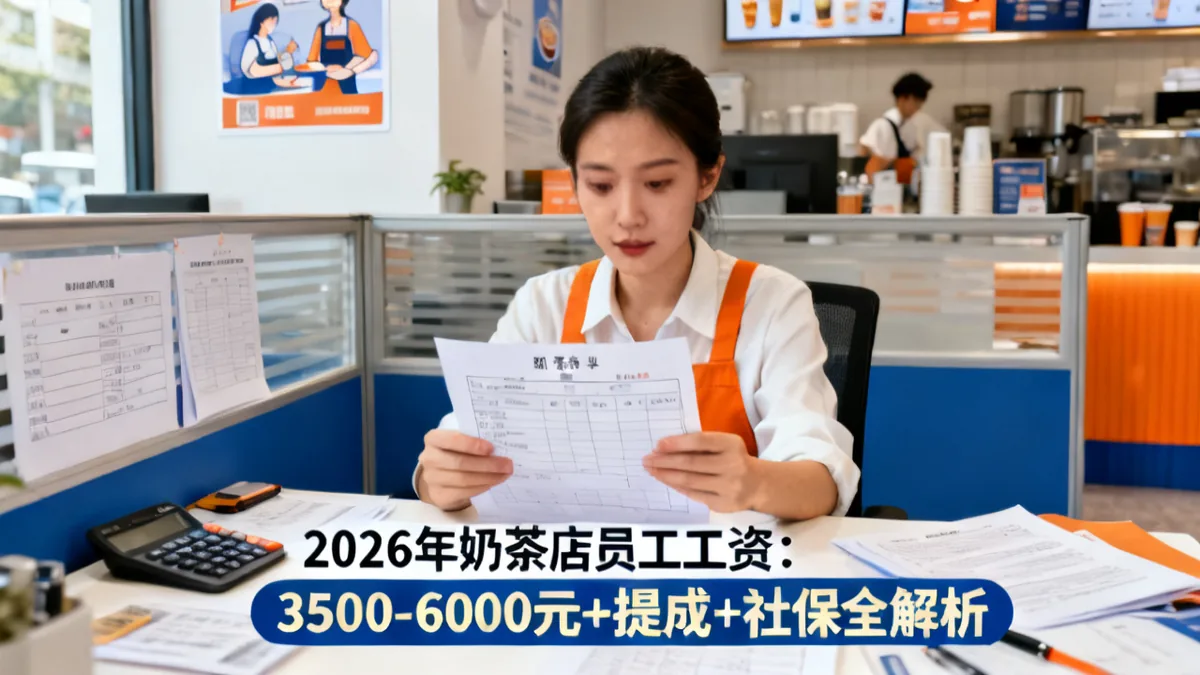奶茶店员工工资2026：底薪+提成+社保