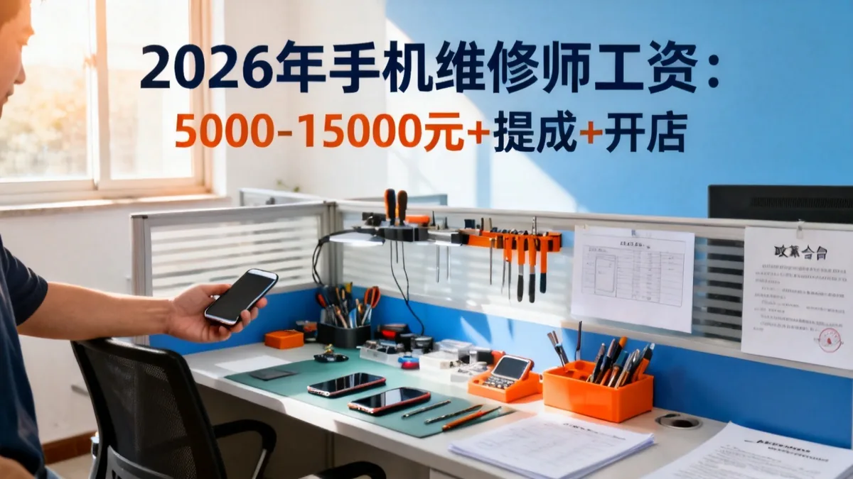 手机维修师工资2026：学徒/师傅+提成+开店