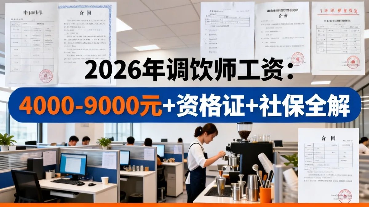 调饮师工资2026：等级+资格证+社保