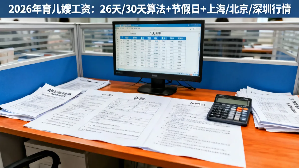 育儿嫂工资2026：26天算法+节假日+一二线行情