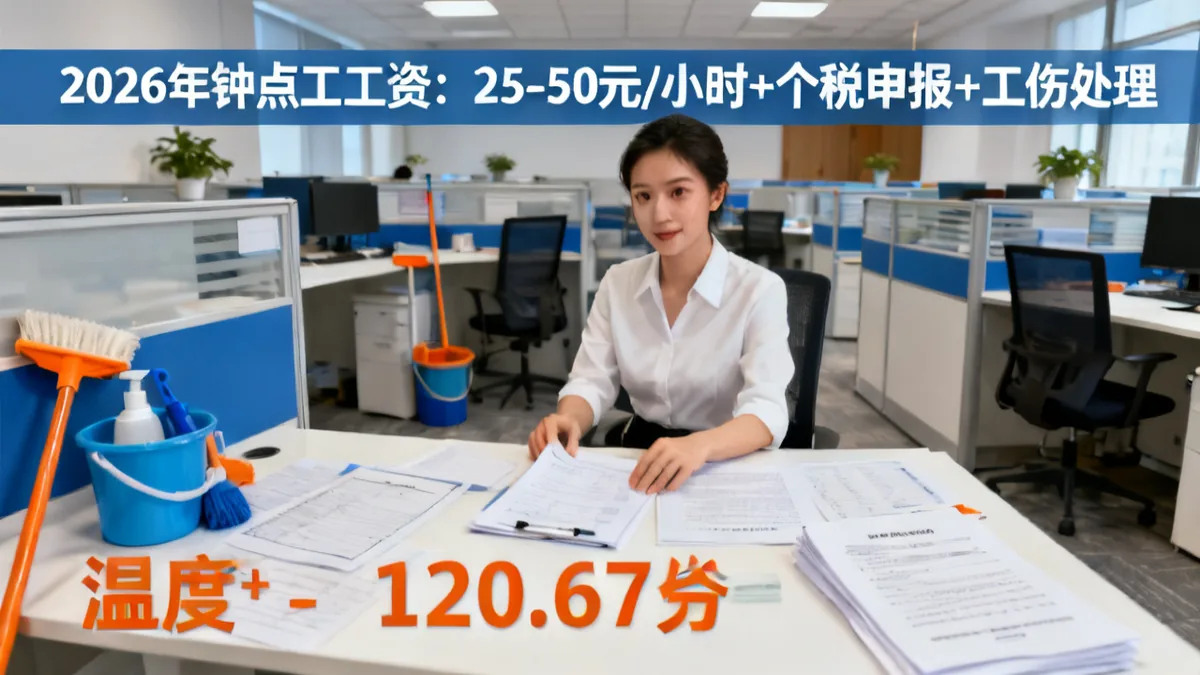 钟点工工资2026：时薪+个税申报+工伤认定